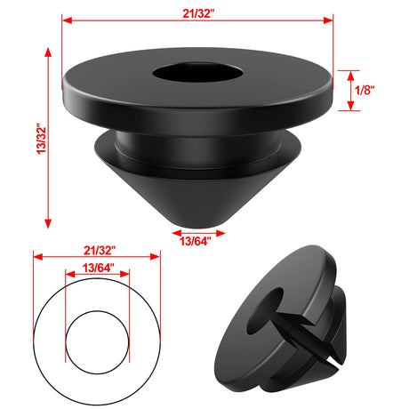 BLIKA 100 Pack Cable Railing Rubber Grommets for 1/8" 5/32" 3/16" Cables for Metal Cable Railing Posts, 1/8" Cable Railing Grommet, Cable Railing Protective Sleeves for Metal Posts, BL10-L BLIKA