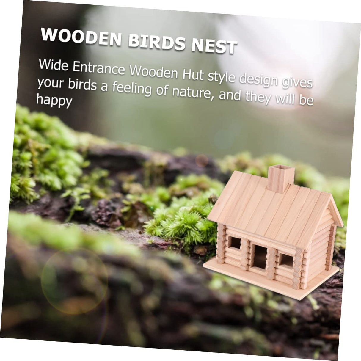 OFFSCH Creative Wooden Bird Nest House for Garden Decoration Unfinished Pine Birdhouse Ornament for Outdoor Birds DIY Paintable Bird Nest for Hummingbirds and Sparrows OFFSCH