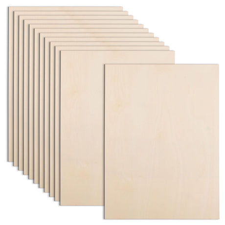 AWIZOM 12 Pack Basswood Sheets for Crafts-12 x 16 x 1/8 Inch- 3mm Thick Plywood Sheets with Smooth Surfaces Unfinished Wood Boards for Laser Cutting, Wood Burning, Architectural Models, Staining AWIZOM