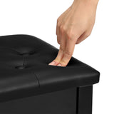 SONGMICS Duet Piano Bench with Padded Cushion and Storage Compartment for Music Books, Tufted Wooden Seat, Black ULPB074B01 SONGMICS