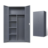 DNA MOTORING Metal Storage Cabinet, 72" Storage Wardrobe with Lock and Hanging Rod, Locking Cabinet Heavy Duty Utility Cabinet with 4 Shelves for Garage,Office,Home,Gym, Gray, TOOLS-00633-GY-GY DNA MOTORING