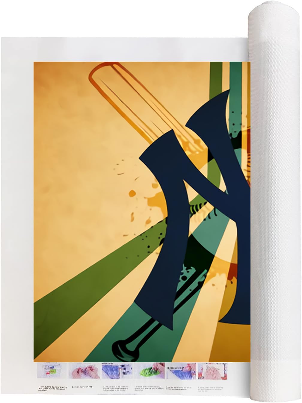 MasxcupLy DIY 5D Diamond Painting Baseball by Number Kits for Adults, Full Round Drill Diamond Art Painting Sports Picture Gift Home Wall Decor.(12X16in,baseball-10) MasxcupLy