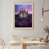 Landscape Diamond Painting Kits for Adult, Salt Lake Temple Scenery DIY 5D Diamond Painting Arts Craft for Home Wall Decor Gift 12 x 16 inch CDYCNXZ