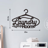 Bnesi Laundry Black Decor Sign, Farmhouse Metal Wall Art Decoration, Rustic and Elegant Laundry Room Hanging Decor, Optional Size, Black Rack Shape (Medium) Bnesi