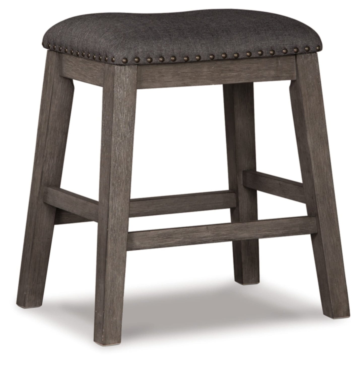 Signature Design by Ashley Caitbrook Rustic 24.4" Counter Height Upholstered Barstool, 2 Count, Gray - WoodArtSupply