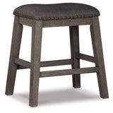 Signature Design by Ashley Caitbrook Rustic 24.4" Counter Height Upholstered Barstool, 2 Count, Gray Signature Design by Ashley