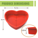 SILIVO Silicone Heart Shaped Cake Pans, 8 Inch, Red, Nonstick, Food Grade Silicone, Easy Clean, Freezer, Microwave and Oven Safe SILIVO