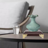 VICASKY Wooden Square Buddha Statue Stand Vintage Worship Table Display Pedestals Home Farmhouse Flower Pot Ornament Table Lamp Teapot Base Craft Display Stand 3.74" VICASKY