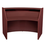 Romig Marque Single-Unit Reception Curved Desk Workstation “72W x 32D” - Mahogany Romig