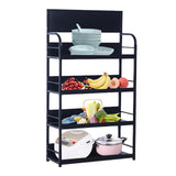 BFECGDXT 4-Tier Metal Shelving Unit, Supermarket Heavy Duty Garage Standing Shelf, Stores Storage Rack Retail Display Racks, for Home Kitchen and Warehouse, W 31.4" x H 67" BFECGDXT