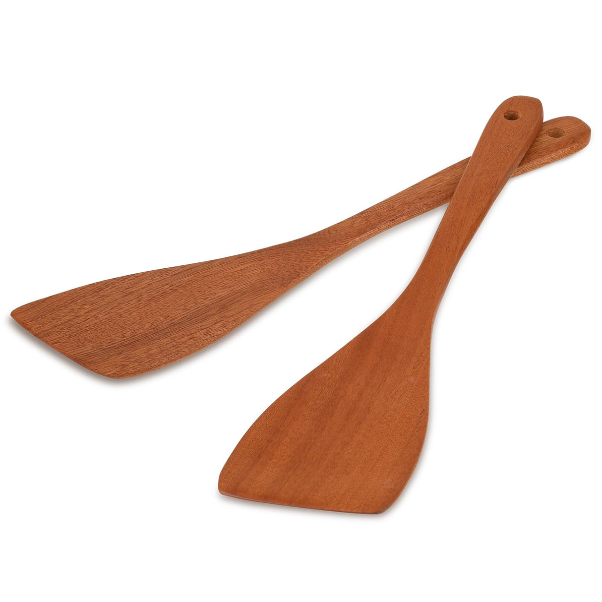 Wooden Spatula for Cooking 12.8 Inches Flat Wooden Spatula for Non Stick Cookware Long Handle Flat Frying Spatula Natural Wooden Cooking Utensils Kitchen Spatulas, 2PCS Mozeat Lens