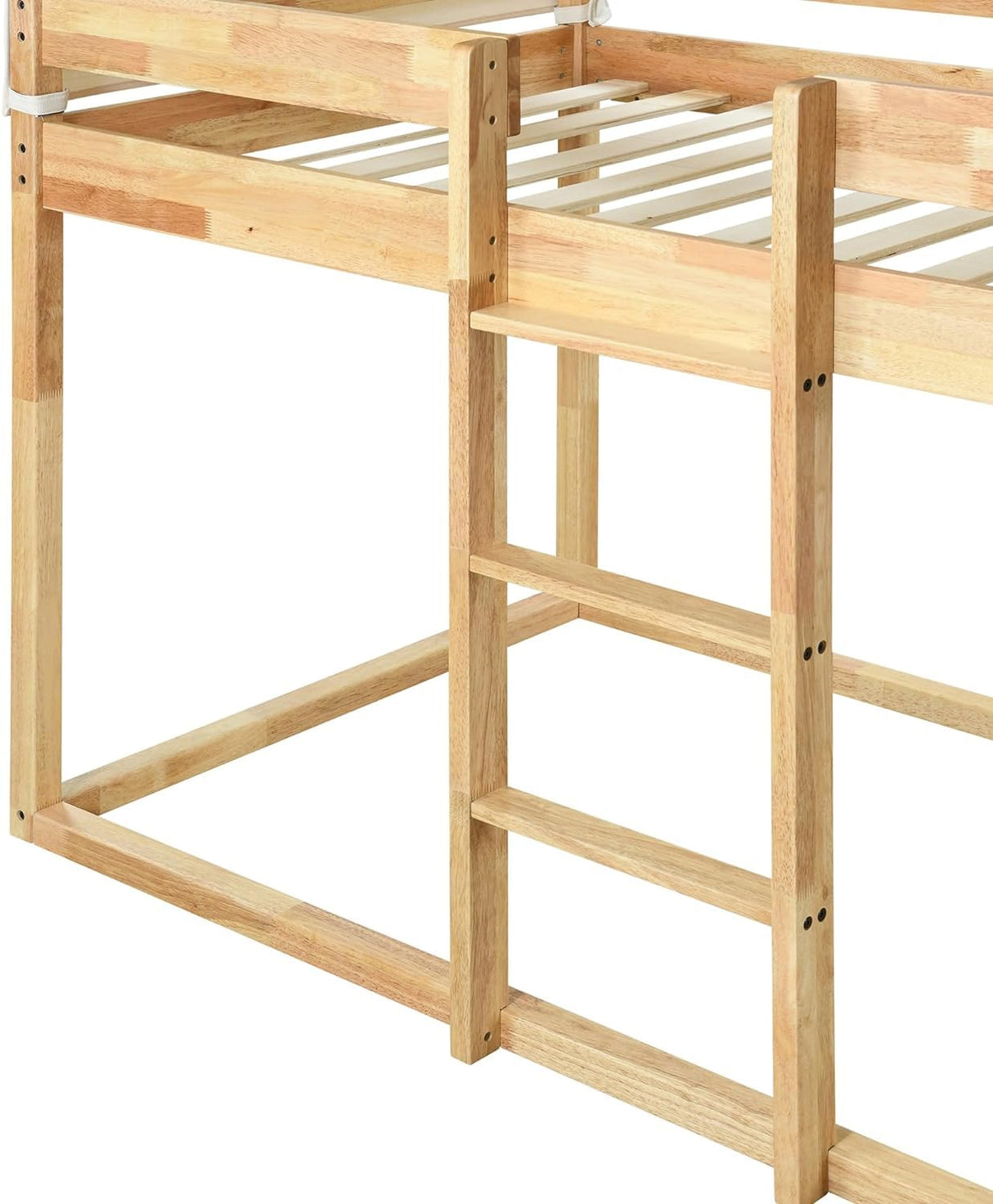 DUORUIMI Playhouse-Inspired Style Wooden Twin Over Full Bunk Bed, Loft Bed with Playhouse, Farmhouse, Ladder and Guardrails, Compatible with Girls Boys Teens (Gray-Play-TOF),bed frame DUORUIMI