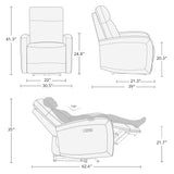 Watson & Whitely Recliner Chair, Zero Wall Reclining Sofa Chair W Power Headrest Type-C Charger, Small Faux Leather RV Recliners Home Theater Seating for Living Room, Chocolate Watson & Whitely
