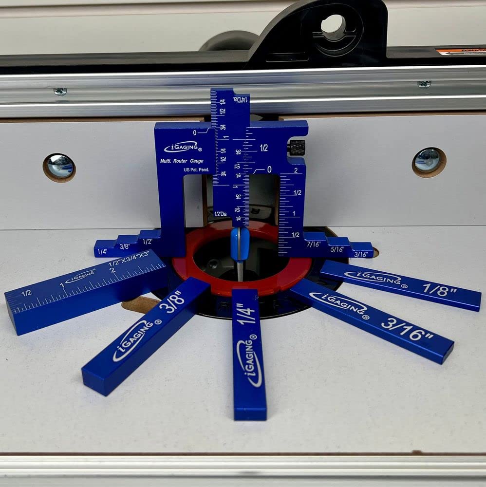 iGaging Router Table Gauge Adjustable and Setup Bar Set iGaging