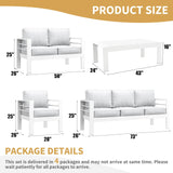 LayinSun Outdoor Aluminum Furniture Set, 5 Pieces Patio Sectional Conversation Chat Sofa Modern Seating Set with Coffee Table LayinSun