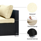 ELEGIBLISS 7 Pieces Patio Furniture Set - Outdoor Sectional Wicker Rattan Furniture with Cushion and Glass Table Patio Conversation Sets for Porch Poolside Backyard Outdoor Sofa Set Modular Sofa ELEGIBLISS