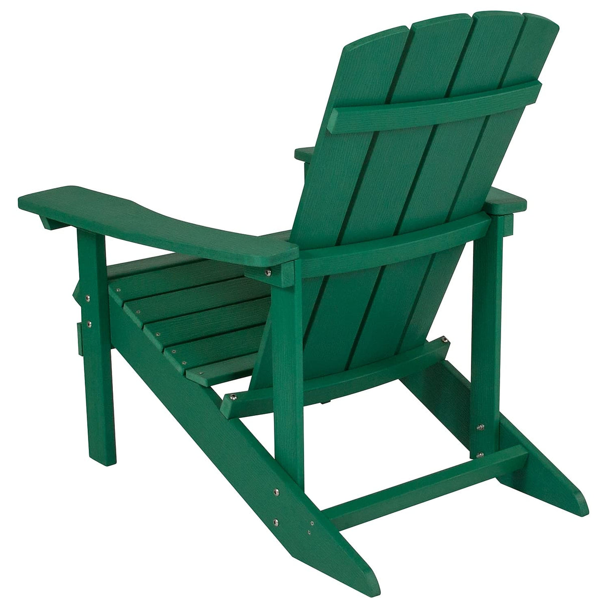 Flash Furniture Charlestown Commercial Grade Indoor/Outdoor Adirondack Chair, Weather Resistant Durable Poly Resin Deck and Patio Seating, Green Flash Furniture