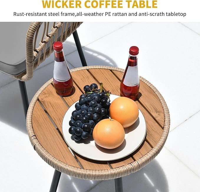 YITAHOME Sectional Sofa Couches for Living Room, 4 Seater Sectional Sofa Set with Thickness Cushions and Side Table - Grey YITAHOME