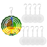 MUXHEL 10 Pcs 3” Sublimation Wind Spinner Blanks with 10 Hooks, 3D Aluminum Wind Spinner Hanging, Round Wind Powered Kinetic Sculpture for Indoor and Outdoor Decoration MUXHEL