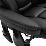 HOMCOM PU Leather Massage Recliner Chair with Ottoman 10 Point Vibration Swiveling Armchair, Black HOMCOM