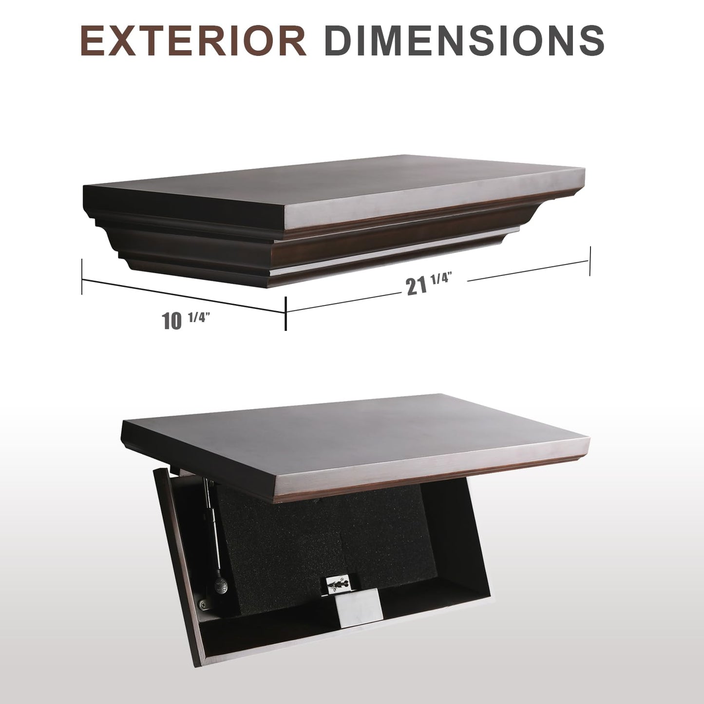 JOLLYMER Concealment Gun Shelf with Hidden Trap Door with RFID Lock
