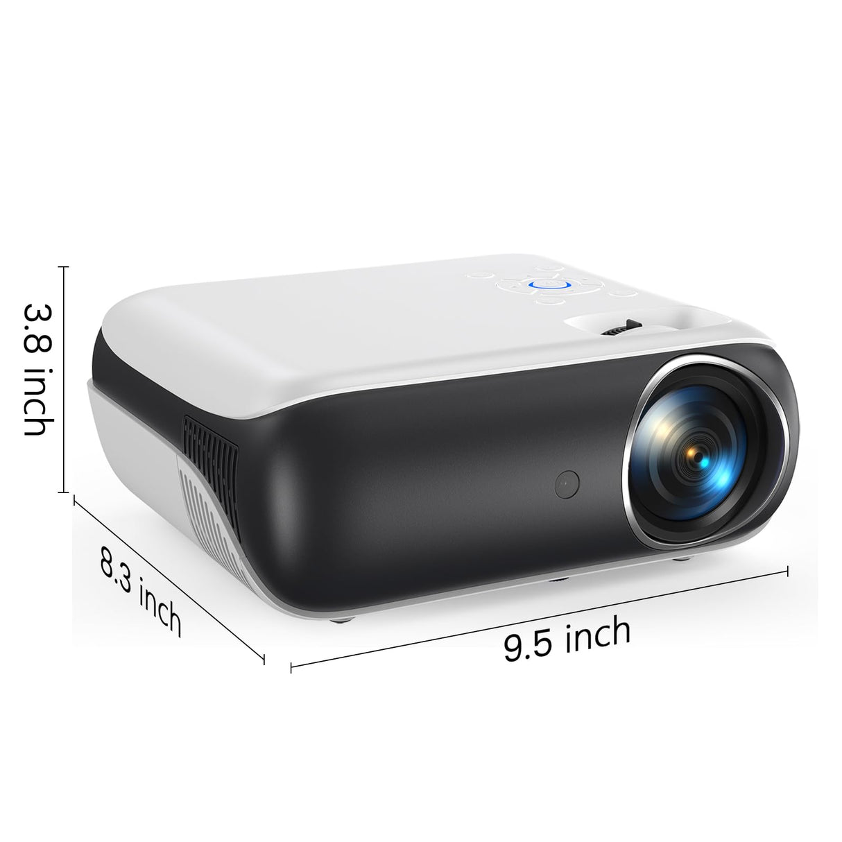 HAPPRUN Projector, Native 1080P Bluetooth Projector, Portable Outdoor Movie Projector, Full HD Mini Projector with Speaker for Home Bedroom, Compatible with Smartphone,HDMI,USB,AV,Fire Stick,PS5 HAPPRUN