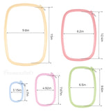 Framendino, 5 Pack Size Square Embroidery Hoops Plastic Cross Stitch Hoop Reusable Frames Rings for DIY Sewing Project(5 Colors2) Framendino