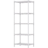 REGILLER 5-Wire Shelving Metal Storage Rack Adjustable Shelves,Standing Storage Shelf Units for Laundry Bathroom Kitchen Pantry Closet(White,11.8" D x 16.6" W x 53.5" H) REGILLER