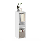 Furinno Fulda Book Shelf, 3-Tier Modern Narrow Bookshelf, 10-in Width Bookcase, 9.3" x 9.8" x 31.5", for Living Room, Bedroom, Home Office, White Furinno