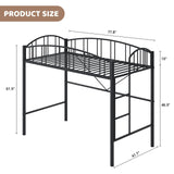 GarveeHome Loft Bed Twin Size, Heavy Duty Metal Loft Bed Frame with Arched Guardrail and Safety Ladder, Space-Saving, No Box Spring Needed, Modern Black GarveeHome