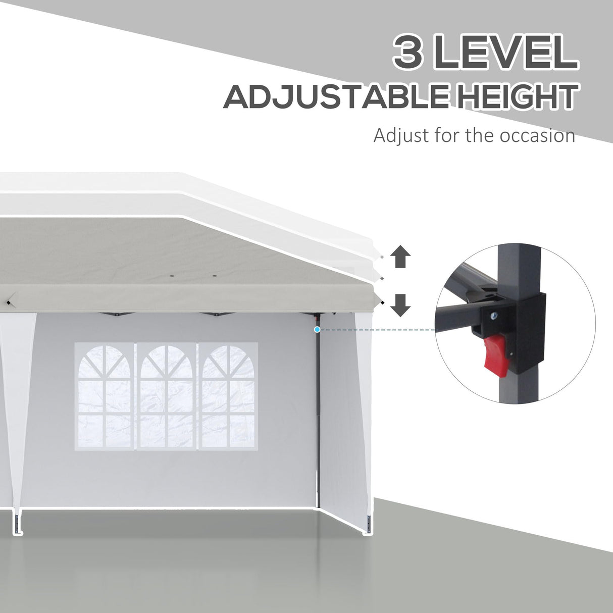 Outsunny 10' x 20' Pop Up Canopy Tent with 4 Sidewalls, Heavy Duty Tents for Parties, Outdoor Instant Gazebo with Carry Bag, for Outdoor, Garden, Patio, White Outsunny