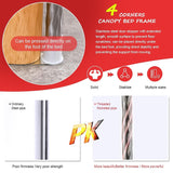 JNTKE Canopy Bed Frame, 4 Corners Stainless Steel Bed Mosquito Net Frame Bracket, King Metal Four Corner Bed Mosquito Netting Bracket for Bedroom Decoration, 78"x 78"x 78" JNTKE