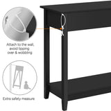 Yaheetech Console Table with 3 Drawers, Wood Entryway Table with Storage Shelf, Sofa Table Narrow Long for Living Room, Entryway, Hallway, Foyer, Black Yaheetech