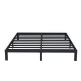 DiaOutro 9 Inch King Bed Frame Heavy Duty Low Profile Metal Platform No Box Spring Needed Mattress Foundation, Easy to Assembly, Noise Free, Black DiaOutro