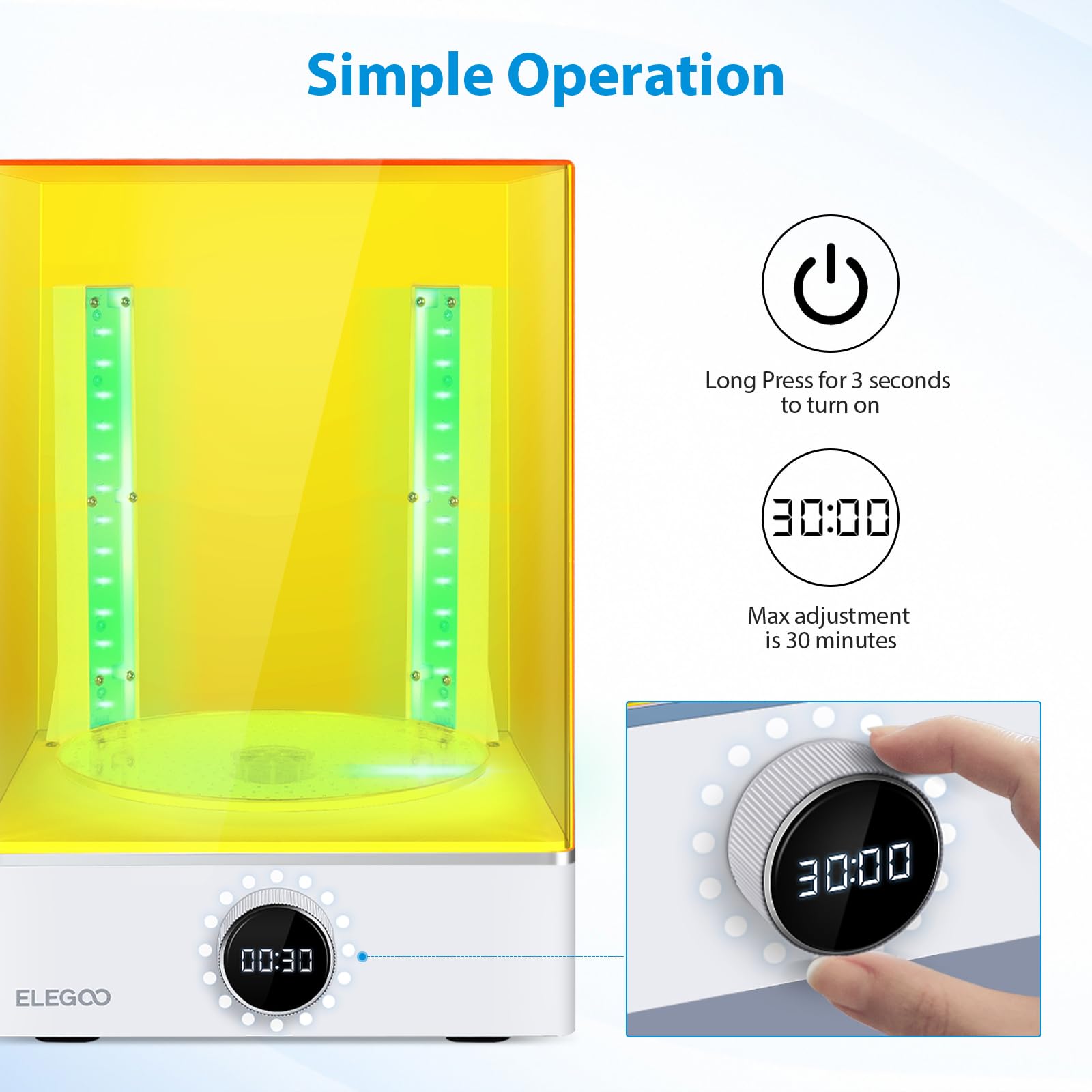 ELEGOO Mercury XS Bundle Wash and Cure Station with Handheld UV Curing Lamp Suitable for Saturn Mars MSLA 3D Printers - WoodArtSupply