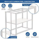Akenow Fish Tank Stand 40 Gallon , Metal Aquarium Stand Double Layer with Storage 36.4" x 18.5"x29.1 fits Aquarium,Turtle Tank/Reptile Terrariums,White Akenow