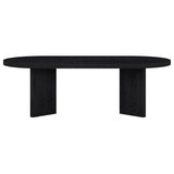 Henn&Hart 48" Wide Oval Coffee Table in Black Grain, for Home, Living Room, Bedroom, Entertainment or Office Henn&Hart