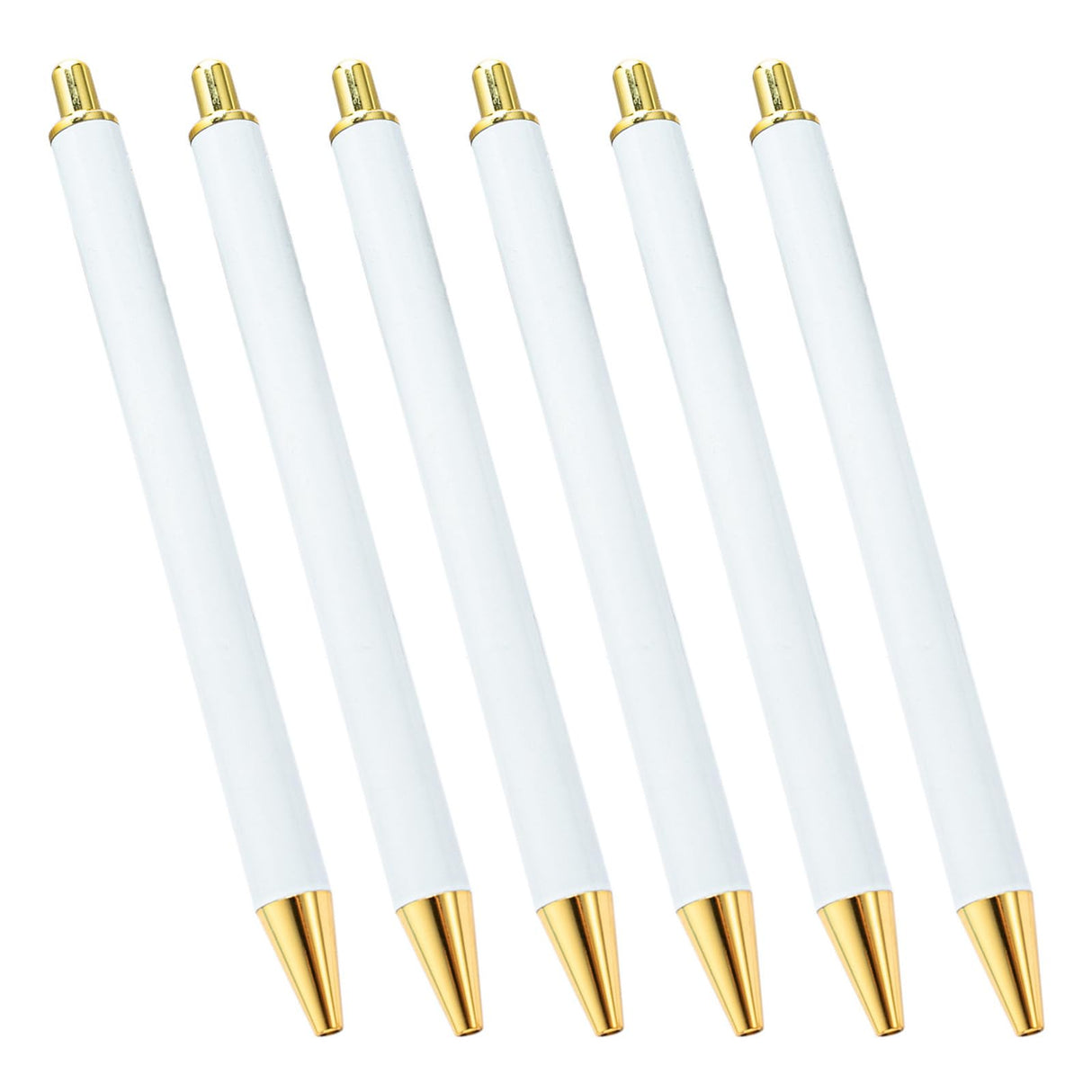 QIYUDUOLA 6Pcs Retractable Ballpoint Pen Blank Heat Transfer Ballpoint Pen For Full Printing Ballpoint Pen Sublimation Pen Blank, gold QIYUDUOLA