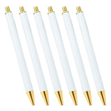 QIYUDUOLA 6Pcs Retractable Ballpoint Pen Blank Heat Transfer Ballpoint Pen For Full Printing Ballpoint Pen Sublimation Pen Blank, gold QIYUDUOLA