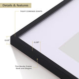 Golden State Art, 16x20 Picture Frame Set of 3, Black Thin Border Photo Frame, Display Pictures 11x14 with Mat or 16x20 Without Mat, Poster Frame for Wall Hanging Horizontal and Vertical Golden State Art