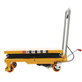 770lbs Double Scissor Hydraulic Lift Table Cart with 4 Wheels for Material Handling and Transportation, 51" Max. Lift Height Hydraulic Scissor Lift Table LOYALHEARTDY