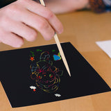 EXCEART Black Notebooks 6 Sets Rainbow Scratch Notebooks with Wood Stick Scratch Off Art Paper Set Color Book Pad Art Craft Supplies Kits for Kids Girls Boys Black Notebook EXCEART