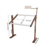 Adjustable Cross Stitch Frame Stand,Wooden Frame for Sewing Embroidery Cross Stitch with Scroll,Desktop Embroidery Stand Side Pocket for Gadget Pine Material HURRISE