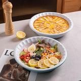 Sweejar Ceramic 10.4 Inches Pie Pan for Baking, Deep and Fluted Porcelain Round Pie Dish, Non-Stick Pie Plate for Pumpkin Pie, Apple Pie, Pie Pots with Morden Farmhouse Design (Green) Sweejar