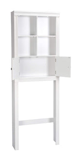 Spirich Over The Toilet Storage Cabinet, Above Toilet Storage Cabinet with Doors, Freestanding Bathroom Space Saver, White Spirich