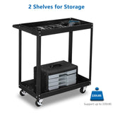 TUFFIOM 2 Tier Rolling Tool Cart, 220 LBS Capacity Industrial Service Cart w/Wheels, 2 Shelf Steel Utility Cart, Tool Storage Organizer for Mechanic, TUFFIOM
