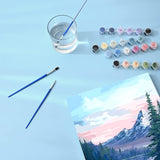 Fycert Paint by Numbers Kit for Adults Kids - Crafts DIY Paint by Numbers Kits for Beginners - Color by Numbers Pack on Canvas Painting Kit - Acrylic Paint on Mountains Lake Fycert