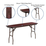 Flash Furniture Frankie 5-Foot Mahogany Melamine Laminate Folding Training Table Flash Furniture
