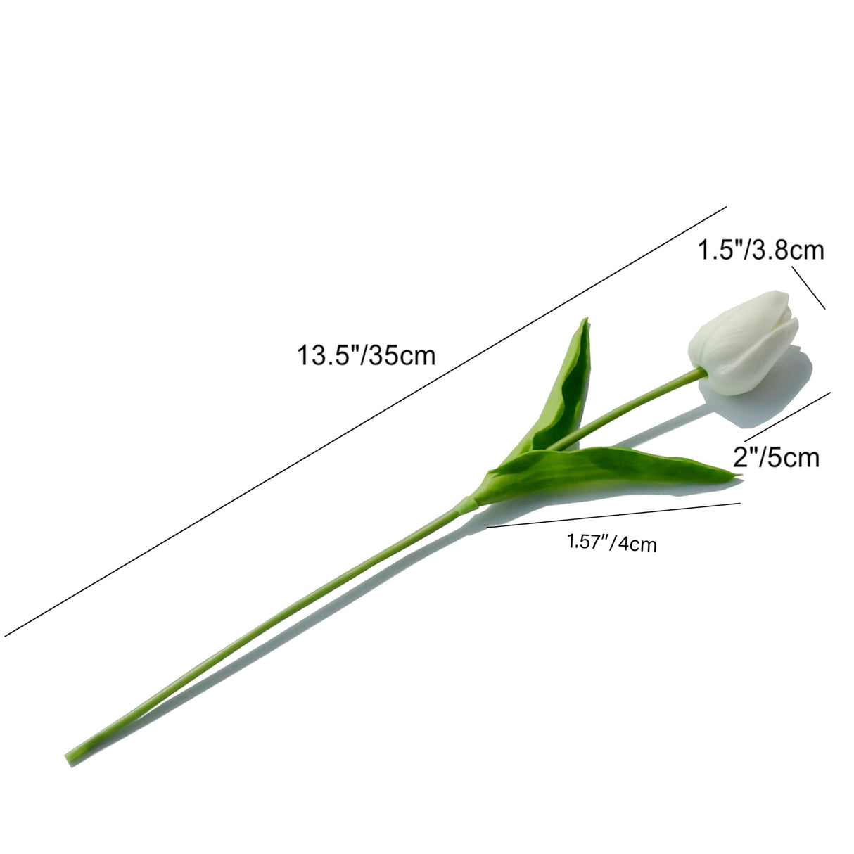 Mandy's 20pcs White Artificial Tulip Silk Fake Flowers 13.5" for Spring Mother's Day Easter Gifts in Bulk Home Kitchen Wedding Decorations Mandy's
