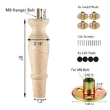 Michanco Wooden Furniture Legs 8 Inch Set of 4 Unfinished Replacement Parts for Couch Sofa Chair Ottoman Cabinet Michanco
